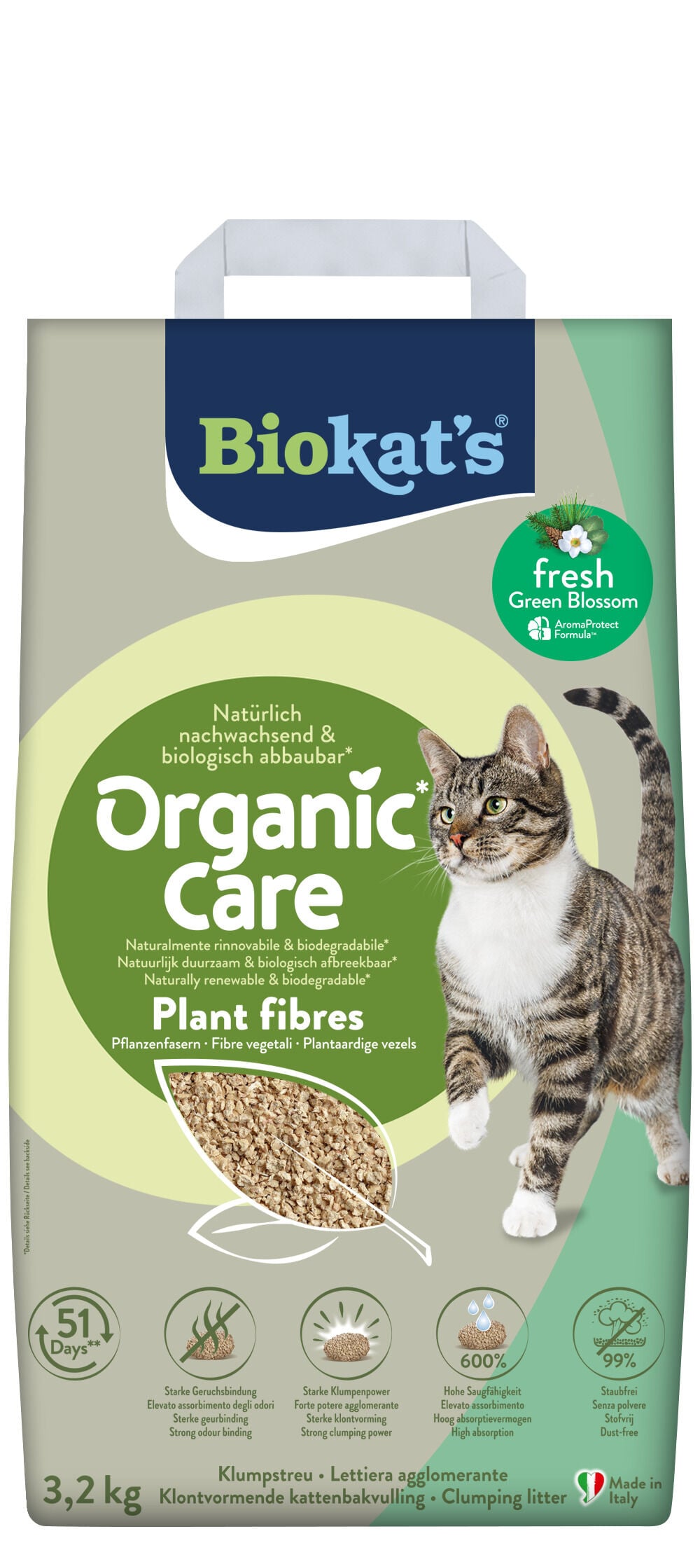 Biokats Organic Care Plantenvezels Fresh - Kattenbakvulling