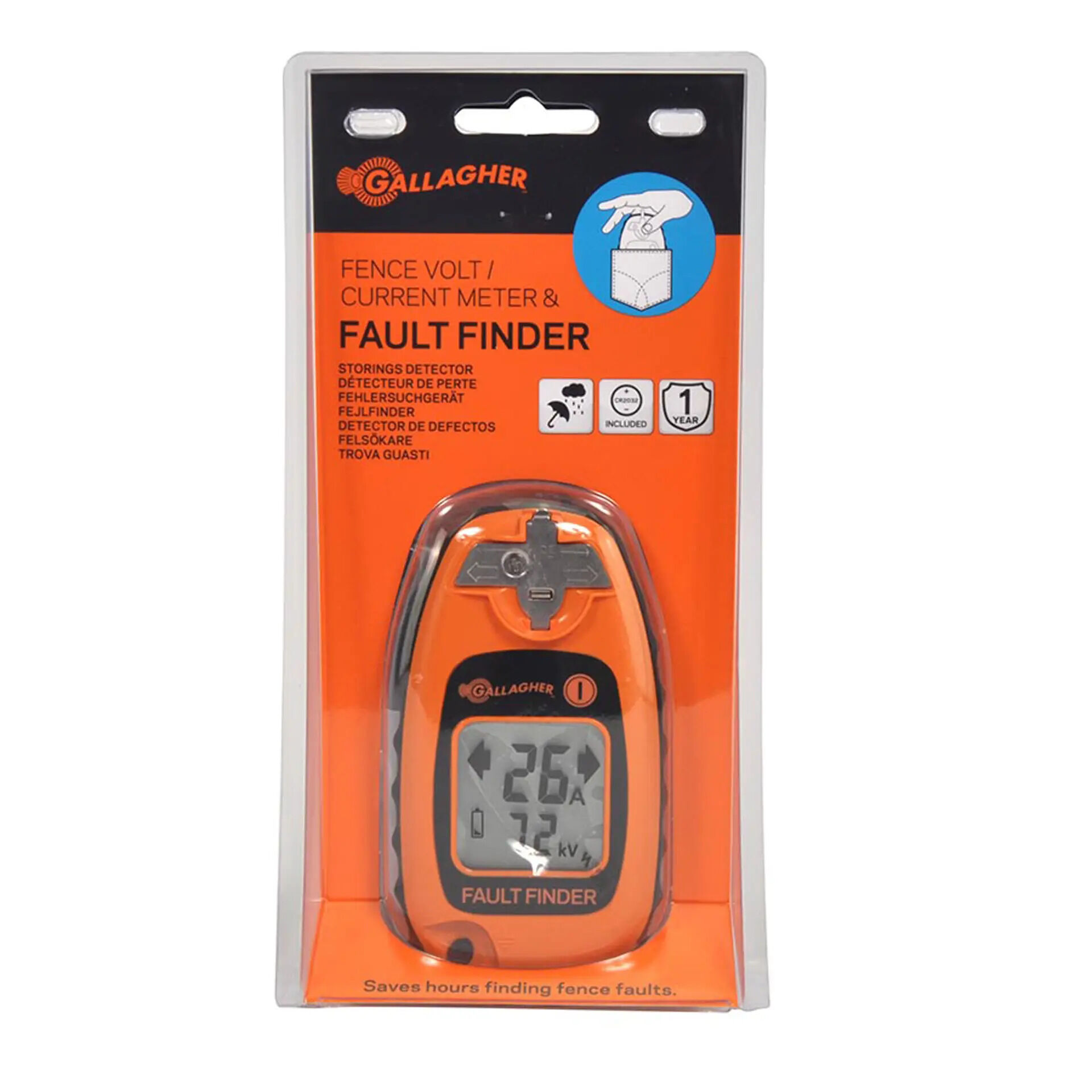 Gallagher - Storingsdetector - 22.8 cm - Oranje - 12 cm