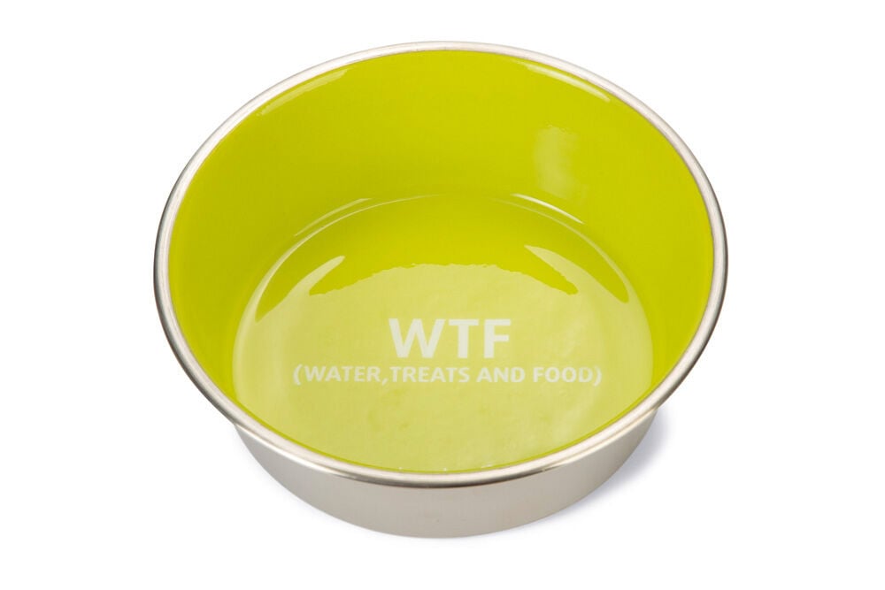 Beeztees WTF RVS - Voer en drinkbak - Groen - 20 cm Beeztees WTF RVS - Voer en drinkbak - Groen - 20 cm