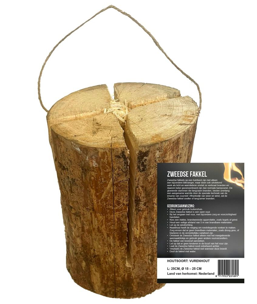 Zweedse Fakkel - Vurenhout - 2.5 Kilogram - Bruin - Medium