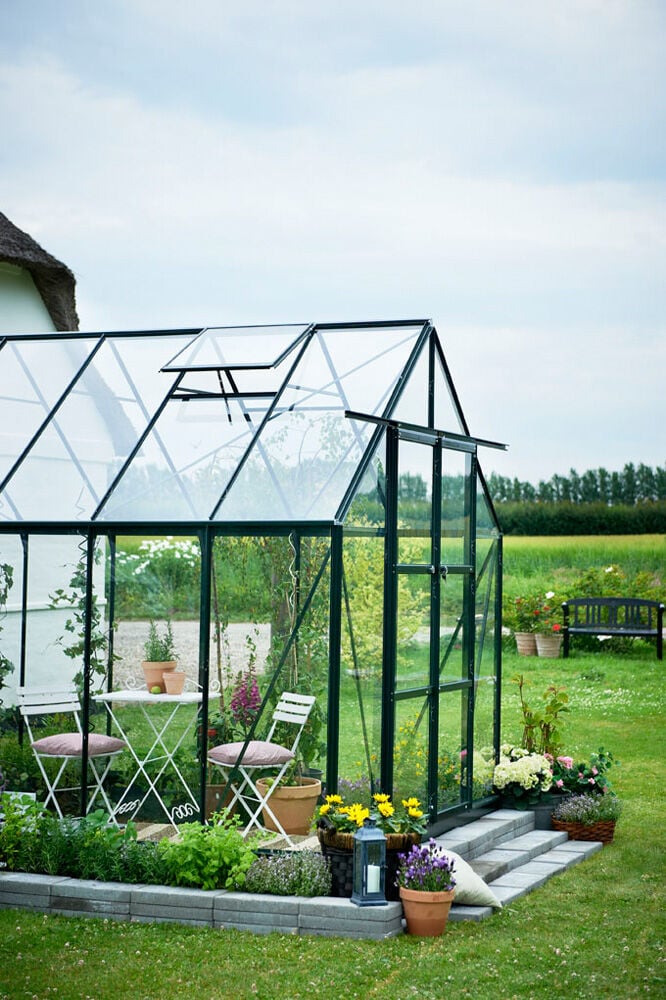 Halls Magnum 148 - Tuinkas - Groen - 258x257x446 cm - Veiligheidsglas