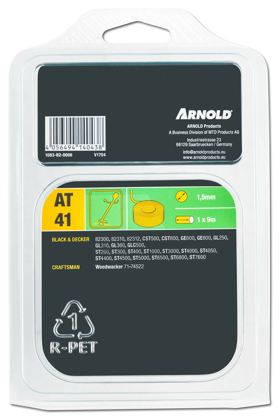 Arnold AT41 1.5mmx9m - Trimmerspoel - 9 Meter - 900 cm