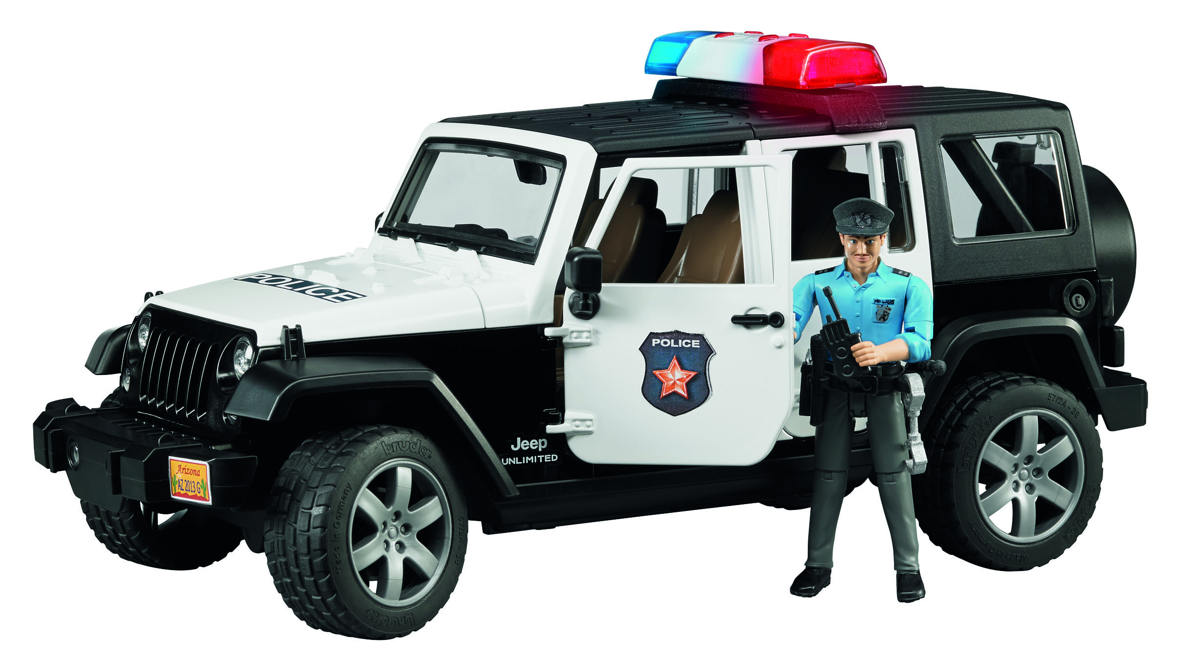 Bruder Jeep Wrangler Unlimited Rubicon politieauto met politieman 1:16 - Vrachtwagens & auto's