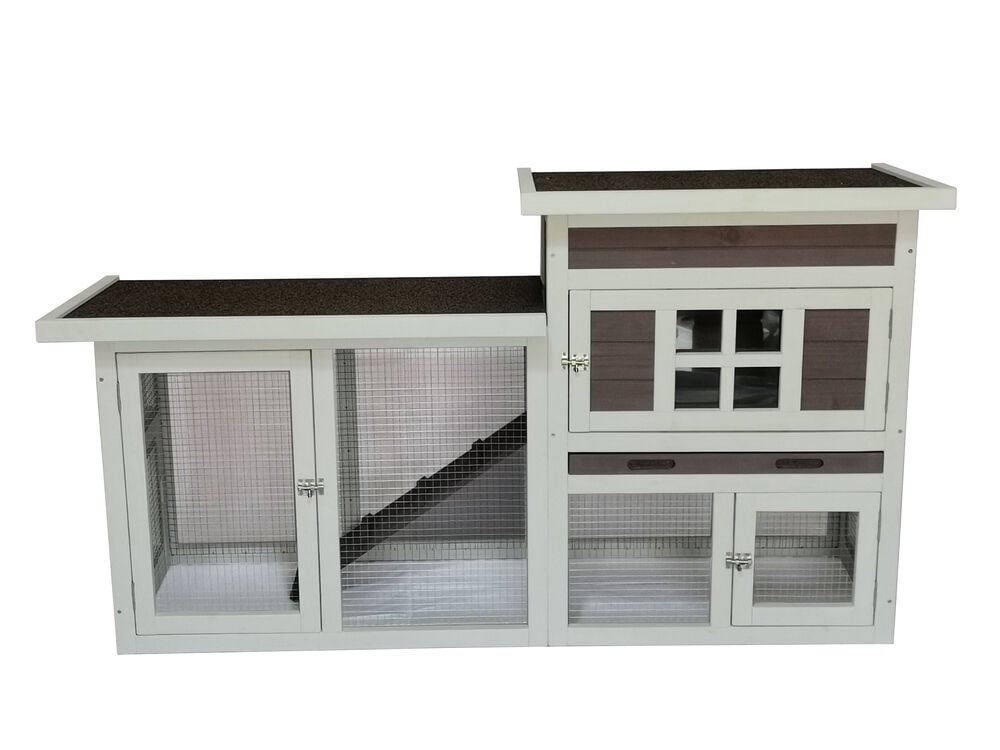 Konijnenhok Manor - Grijs - 87.2x147x22 cm Konijnenhok Manor - Grijs - 87.2x147x22 cm