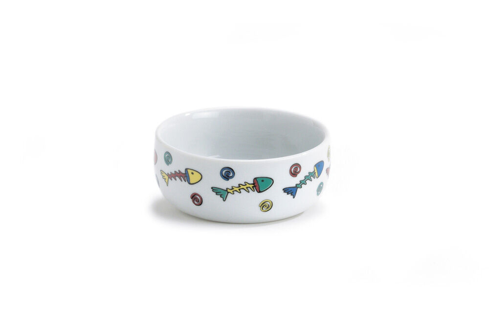 Beeztees Voerbak met visdecoratie - Wit - 5x11.5x11.5 cm - 11 cm Beeztees Voerbak met visdecoratie - Wit - 5x11.5x11.5 cm - 11 cm