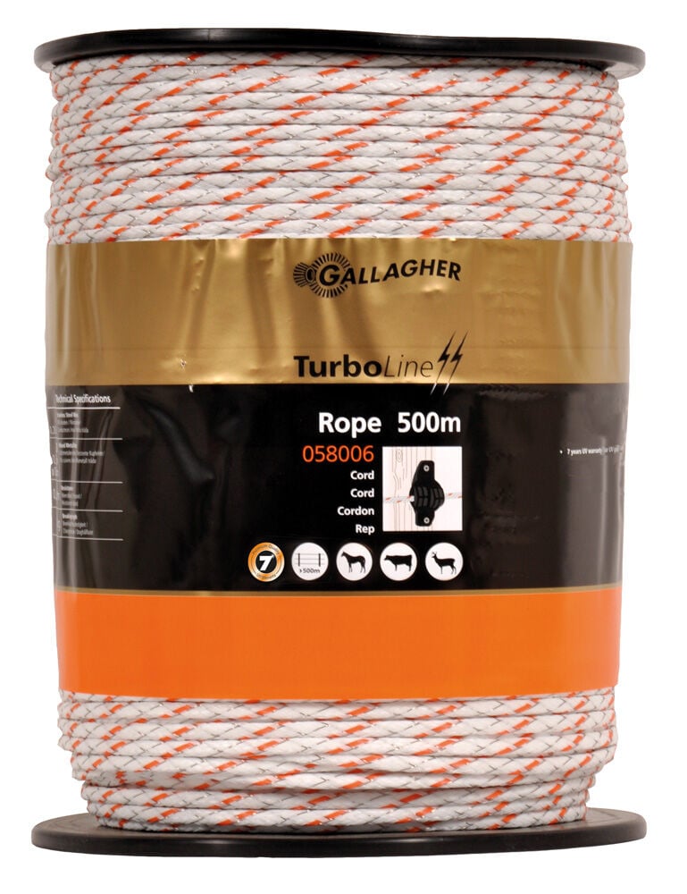 Gallagher TurboLine - Cord - 33 cm - 500 Meter - Wit - 25 cm - 50000 cm