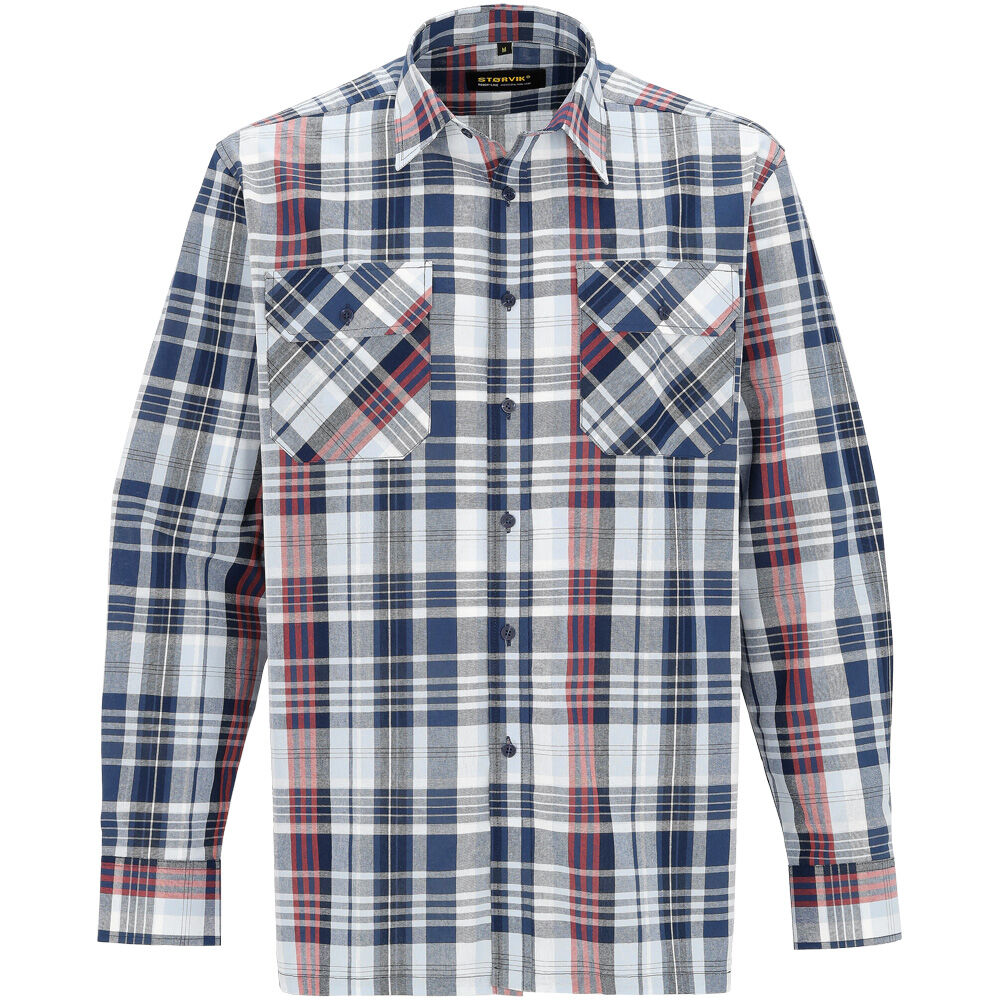 Störvik Egersund - Overhemd - Blauw, Rood - 2XL Störvik Egersund - Overhemd - Blauw, Rood - 2XL