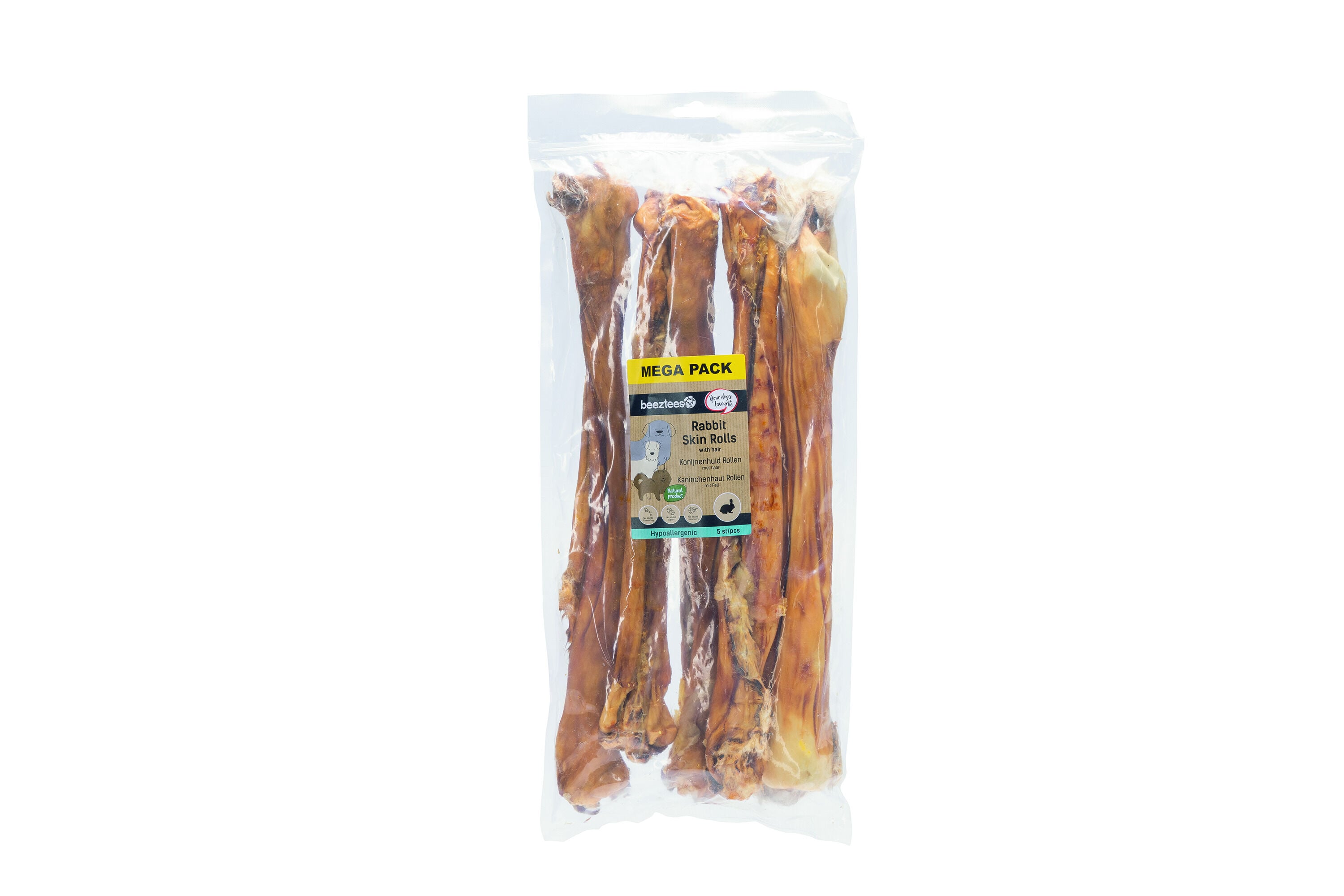 Beeztees Konijnenhuid Rol met haar - Hondensnack Beeztees Konijnenhuid Rol met haar - Hondensnack