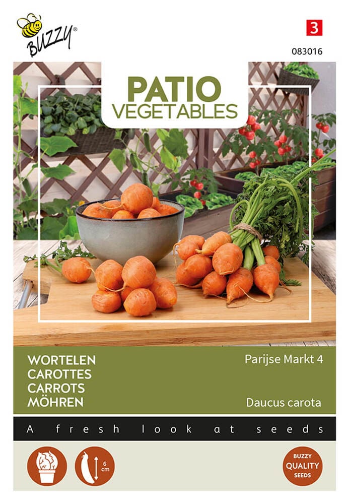 Buzzy Patio Veggies Wortel Parijse Markt - Groentezaden Buzzy Patio Veggies Wortel Parijse Markt - Groentezaden