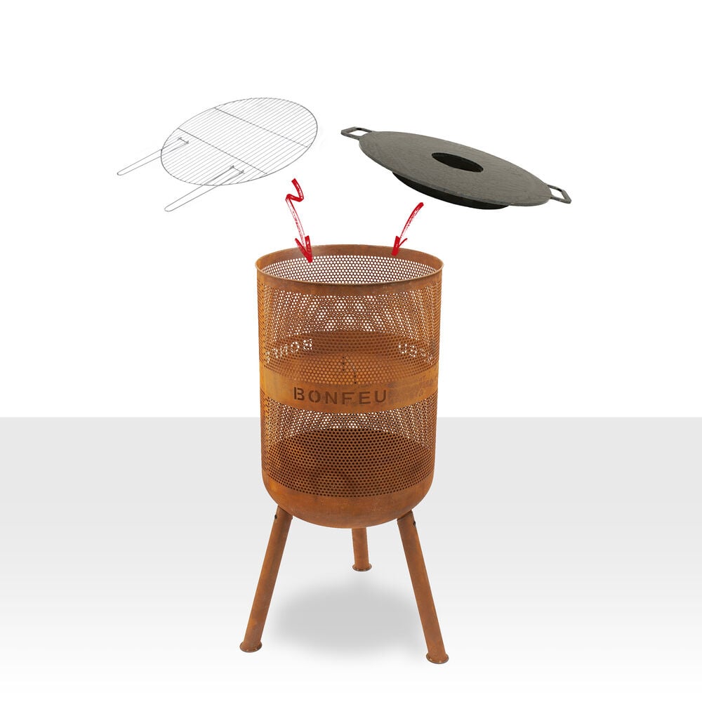 Bonfeu BonVes 45 - Vuurkorf - Rond - Roest - Staal - 45 cm