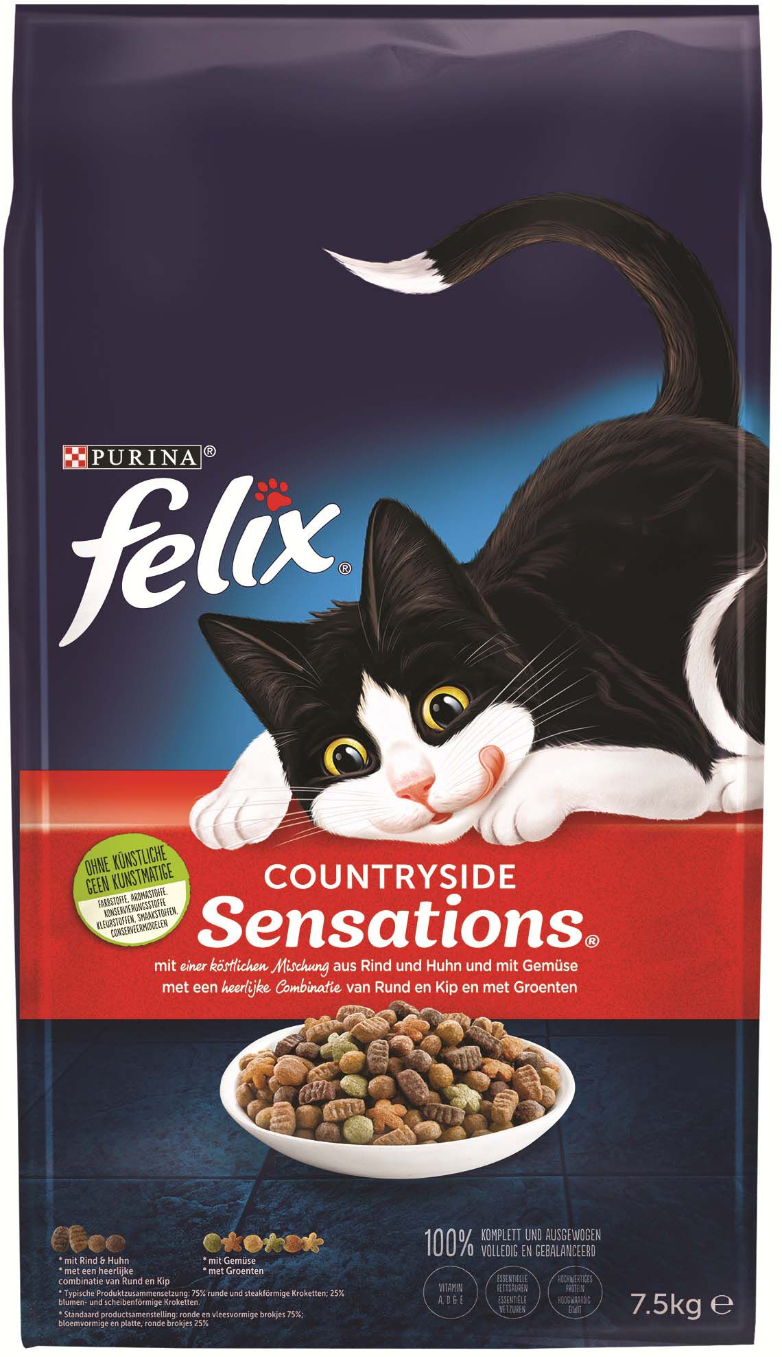 Felix Countryside Sensations - Kattenvoer - 7.5 Kilogram - kip, groente, rund