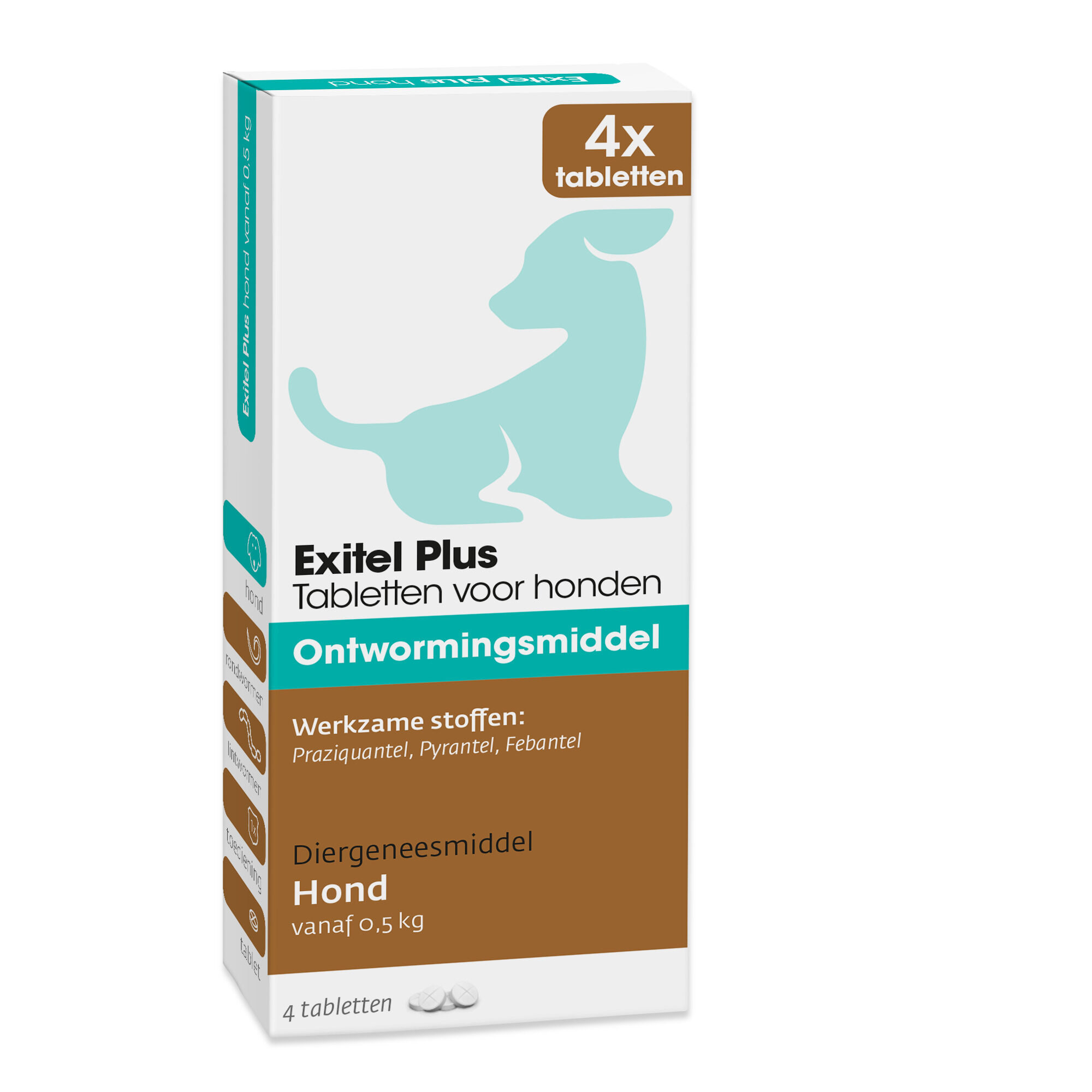 No Worm Exitel Plus Hond vanaf 0,5kg Tabletten - Wormenmiddel - 4 Stuks - M No Worm Exitel Plus Hond vanaf 0,5kg Tabletten - Wormenmiddel - 4 Stuks - M