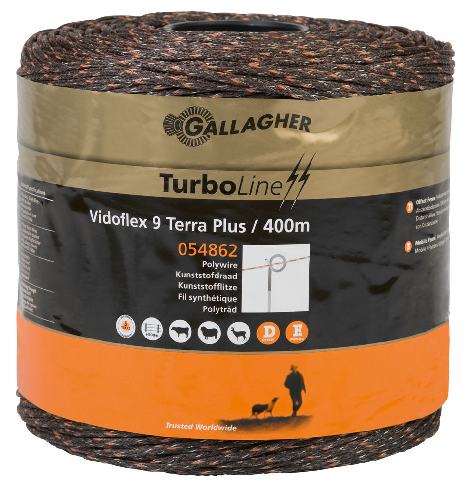 Gallagher Vidoflex 9 TurboLine Plus - 15 cm - 400 Meter - Terra - 16 cm - 40000 cm Gallagher Vidoflex 9 TurboLine Plus - 15 cm - 400 Meter - Terra - 16 cm - 40000 cm