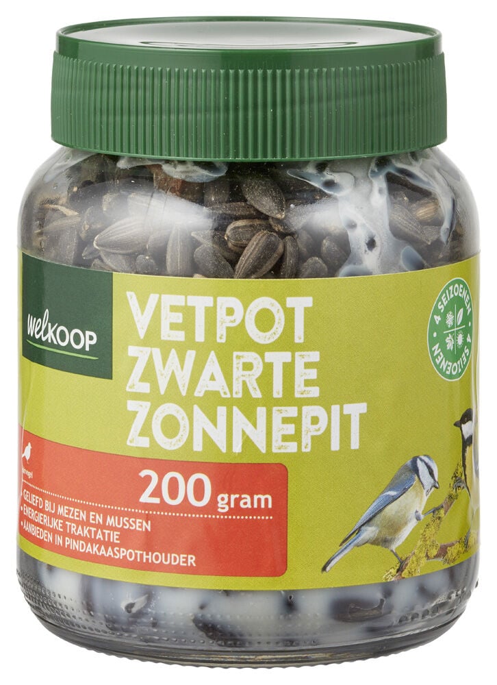 Welkoop Zwarte Zonnepitten Tuinvogelvoer - Vetpot