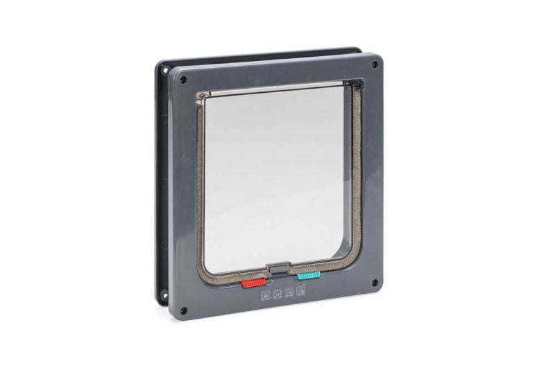 Beeztees Muze - Kattenluik - Grijs - 28.6x19x5 cm - 5.5 cm Beeztees Muze - Kattenluik - Grijs - 28.6x19x5 cm - 5.5 cm