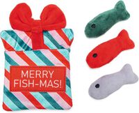 Beeztees Cadeau met visjes - Kerst kattenspeeltje - Multi