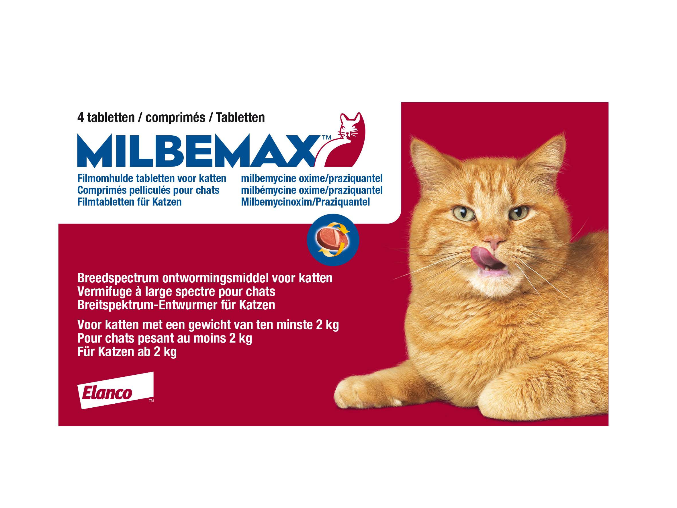 Milbemax  Tablet - Ontwormen Kat - 4 Stuks
