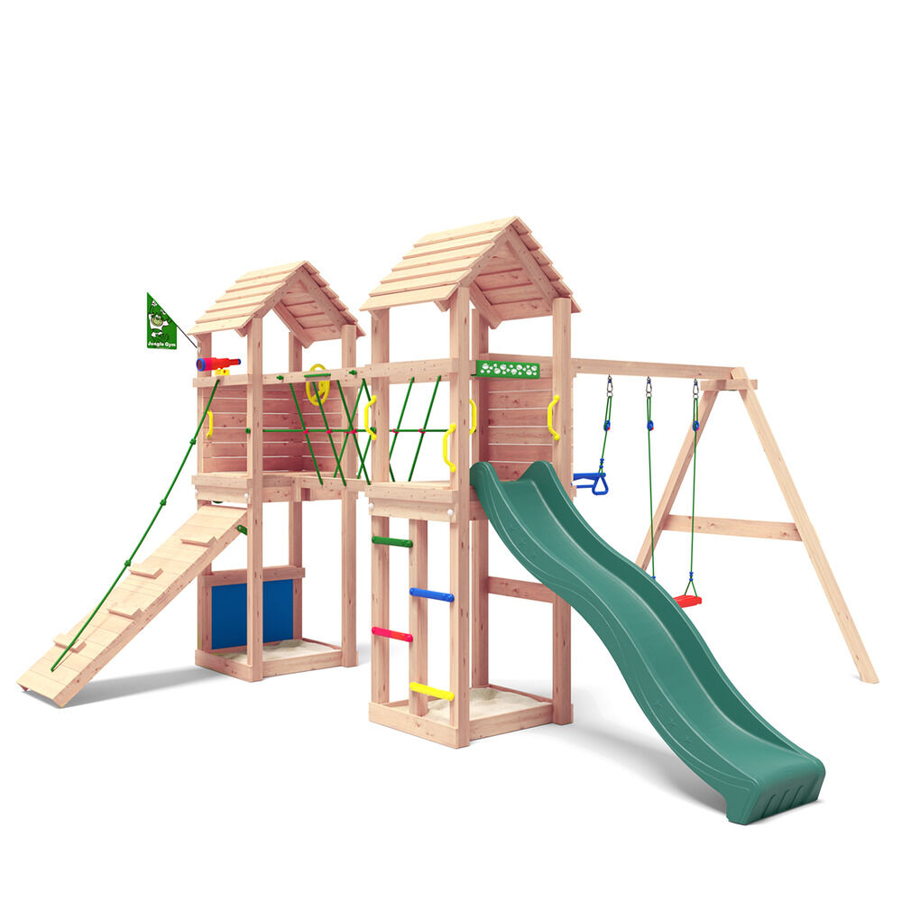 Jungle Gym Mandal Grenen - Speeltoestel - Donker groen - Grenenhout Jungle Gym Mandal Grenen - Speeltoestel - Donker groen - Grenenhout