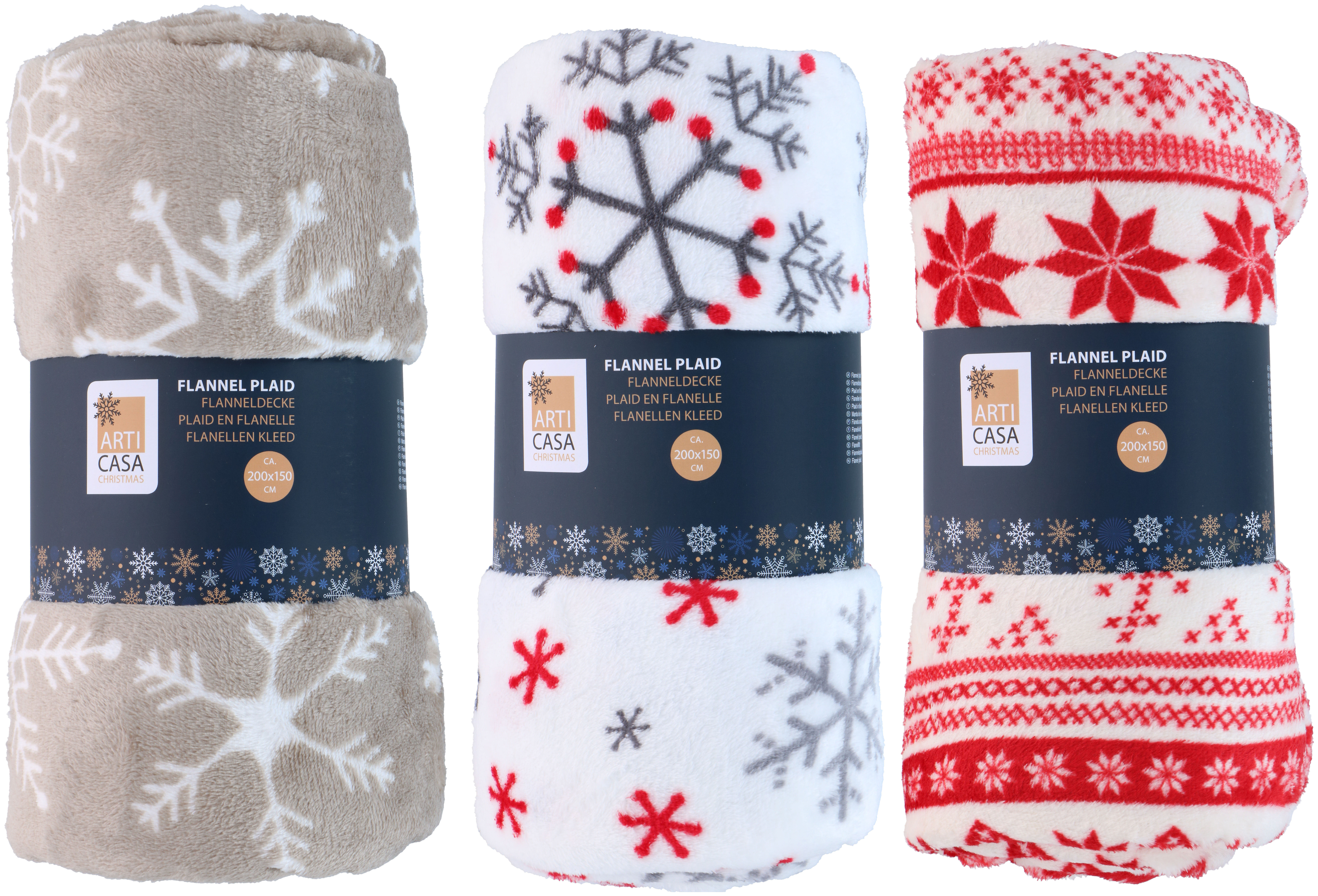 Flanellen Kerstdeken - Assorti