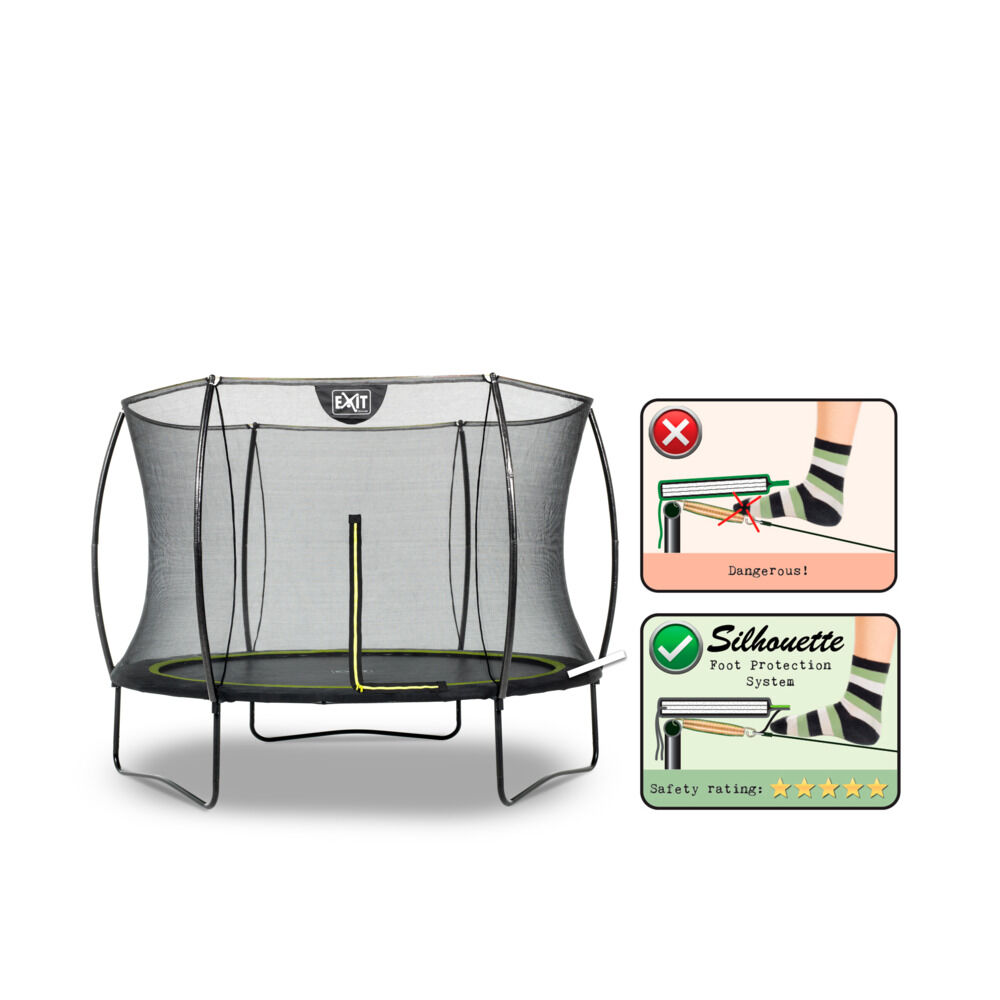EXIT Silhouette - Trampoline - Zwart - 244 cm