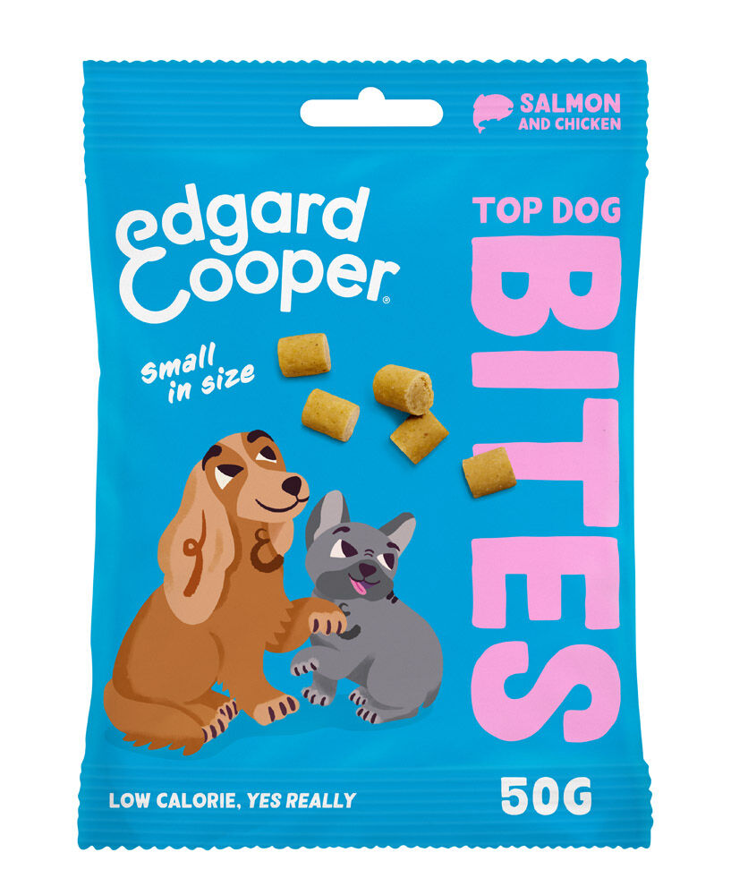 Edgard en Cooper Bites Adult Small - Hondensnack - 50 Gram - kip, zalm - S Edgard en Cooper Bites Adult Small - Hondensnack - 50 Gram - kip, zalm - S