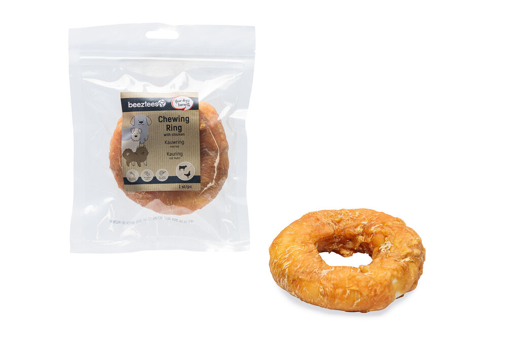 Beeztees Kauwring- Hondensnack - 1 Stuks - Kip - M Beeztees Kauwring- Hondensnack - 1 Stuks - Kip - M