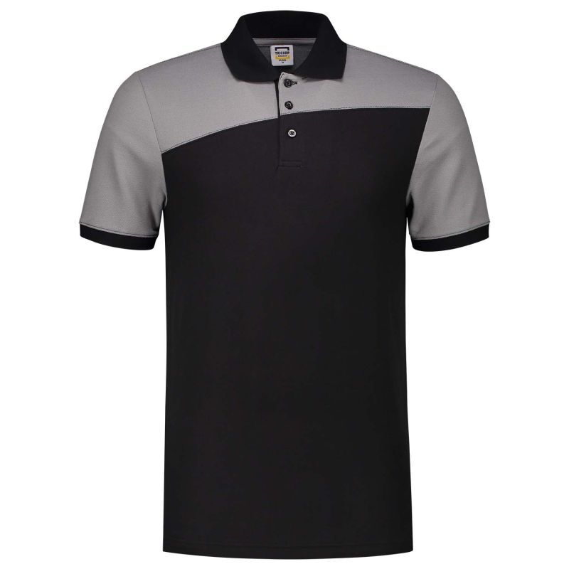 Tricorp Bicolor Naden  - Poloshirt - Zwart Grijs - 3XL