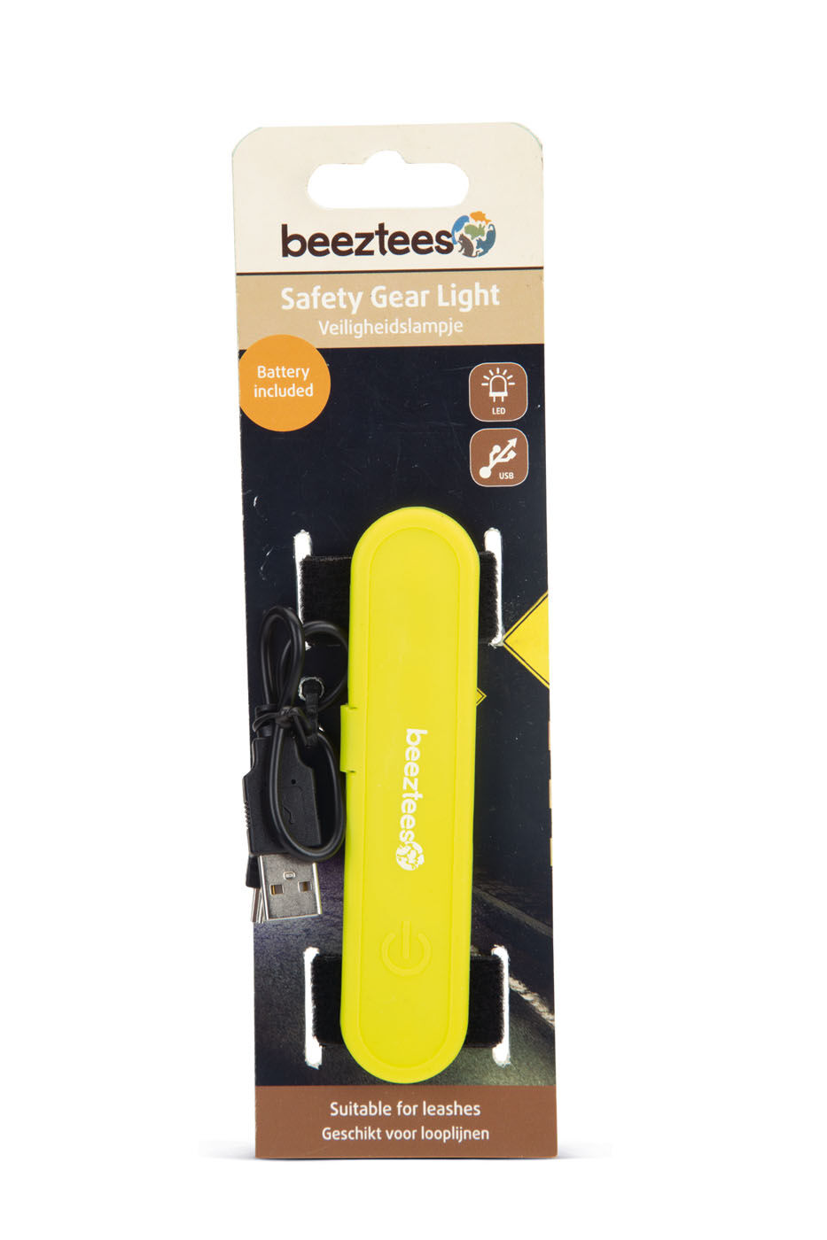 Beeztees - Veiligheidsstrip Hond - Geel - 12 cm Beeztees - Veiligheidsstrip Hond - Geel - 12 cm