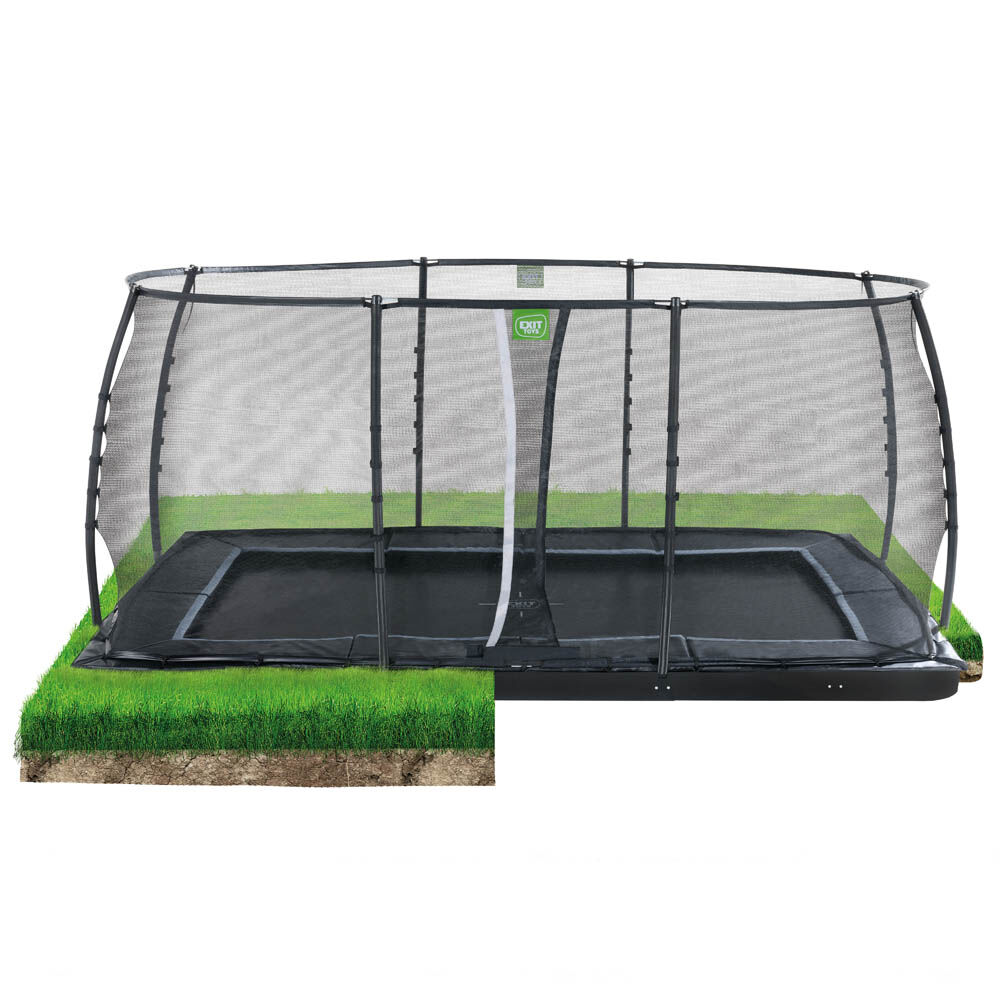 Exit Dynamic - Groundlevel trampoline - Zwart - 305x519 cm