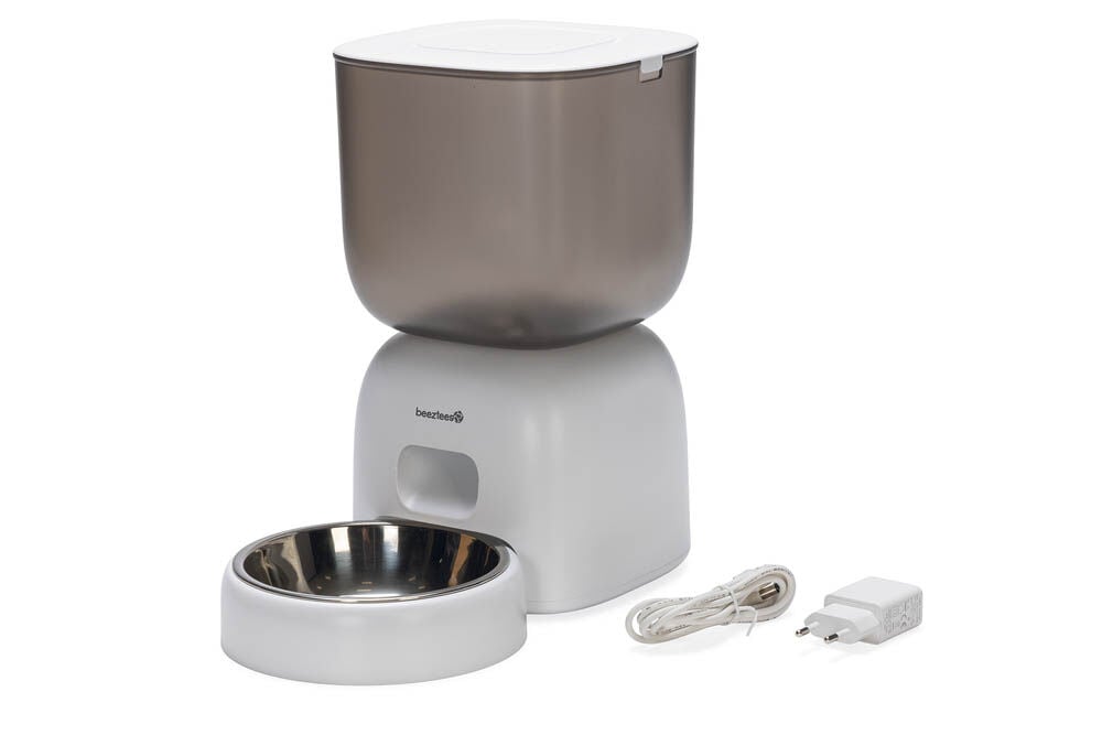 Beeztees Chris - Automatische voerbak - 3 liter - Wit - 32x32x32 cm Beeztees Chris - Automatische voerbak - 3 liter - Wit - 32x32x32 cm