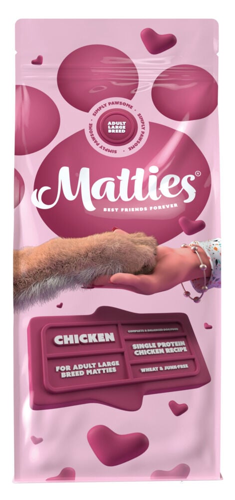 Matties Adult Large Breed - Hondenvoer - 12 Kilogram - kip Matties Adult Large Breed - Hondenvoer - 12 Kilogram - kip
