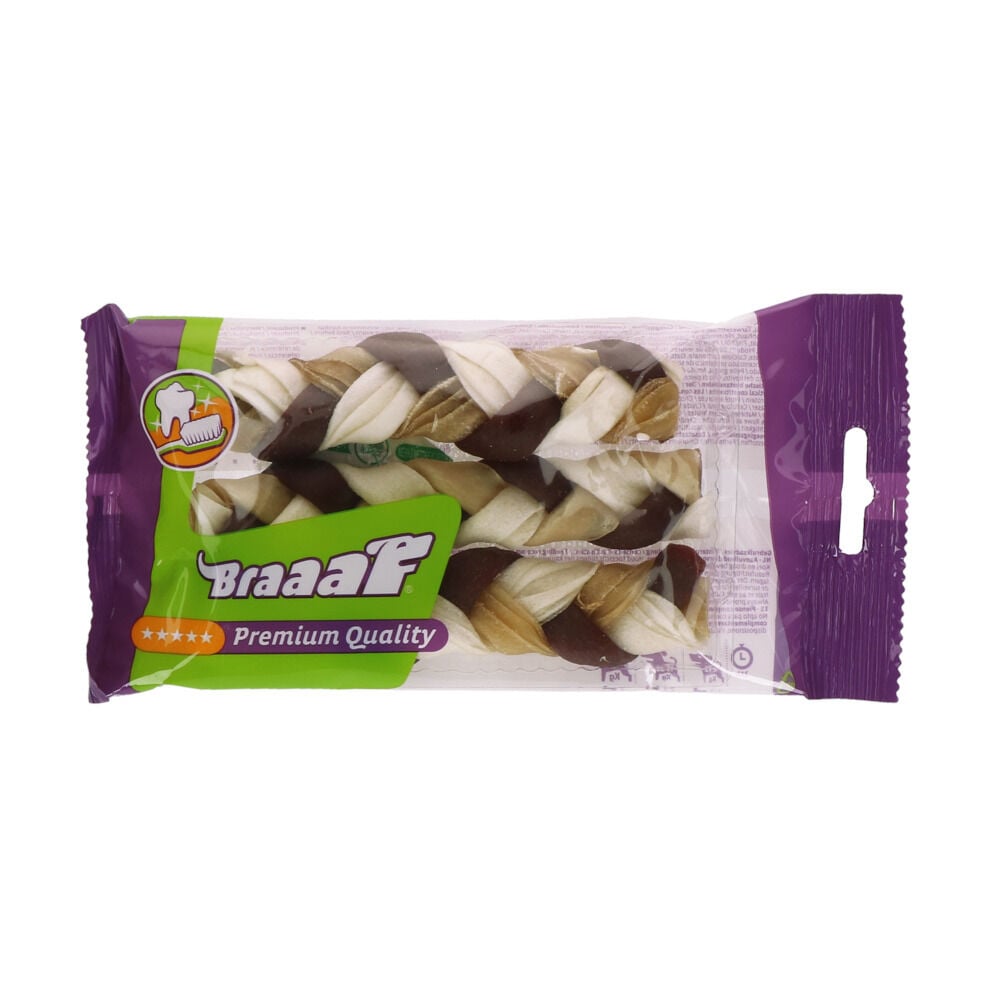 Braaaf Twister Vlecht klein - Hondensnack - 3 Stuks - rund