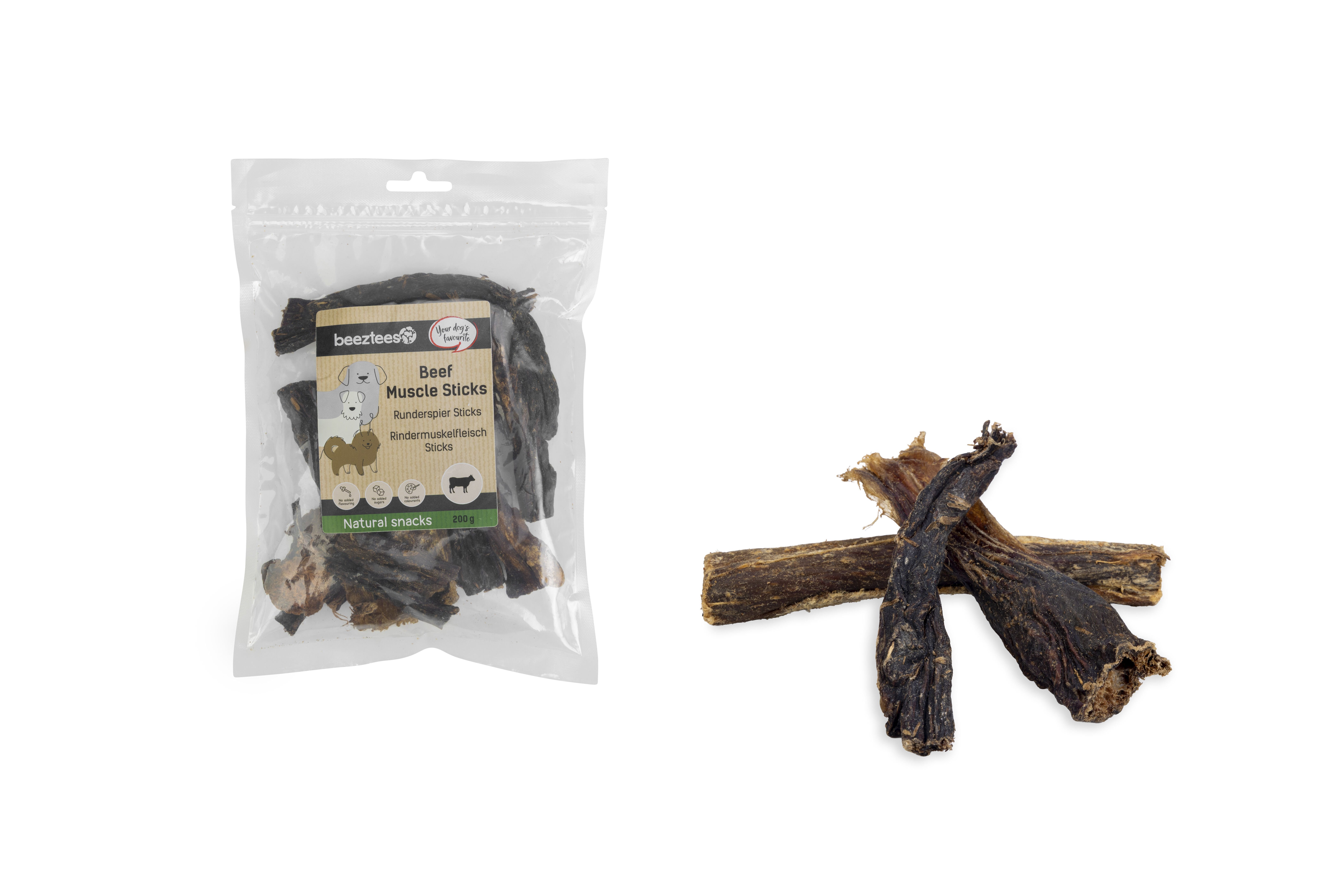 Beeztees Runderspier sticks - Hondensnack - 200 Gram Beeztees Runderspier sticks - Hondensnack - 200 Gram