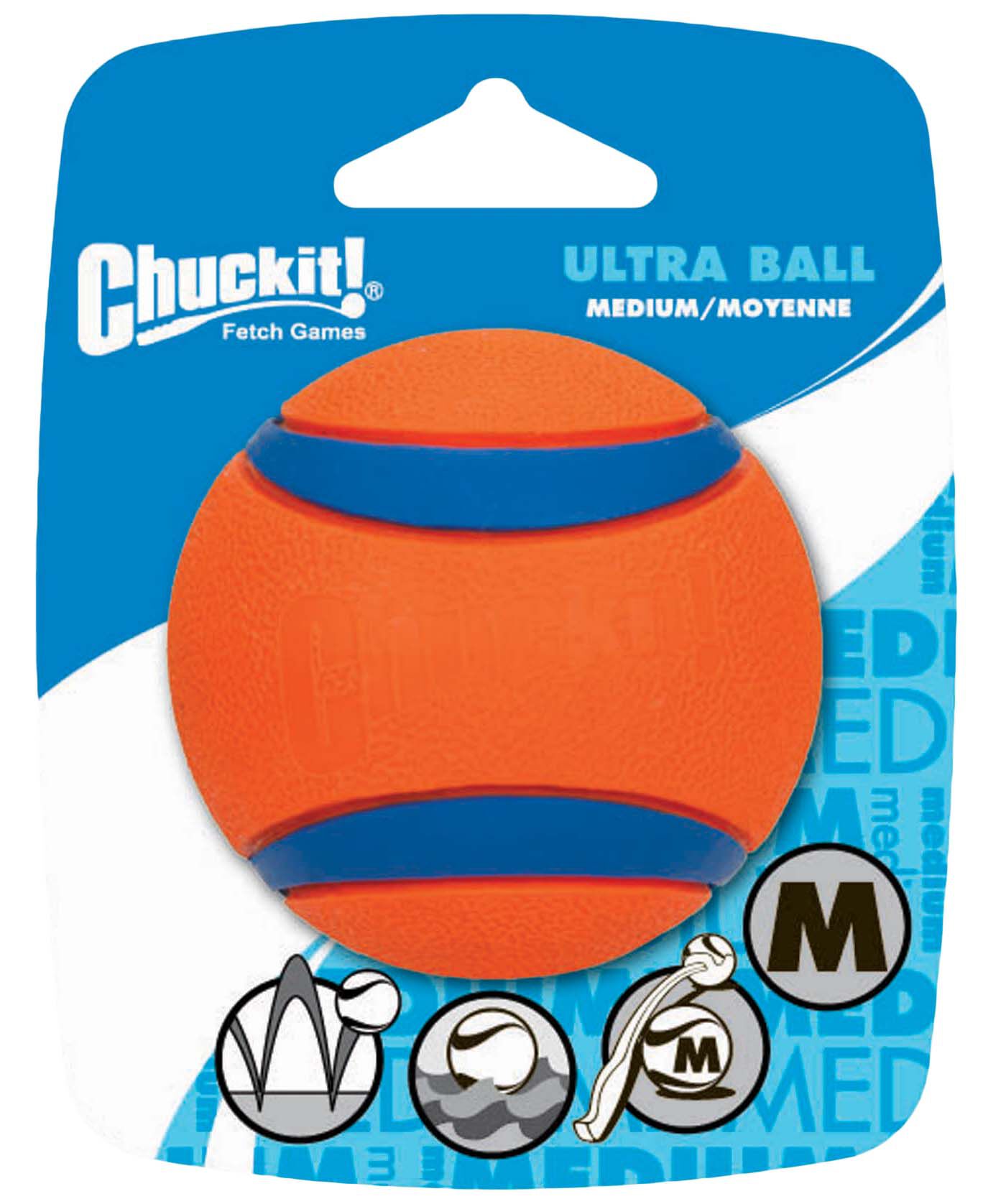 Chuckit Ultra ball - Apporteren - Hondenspeelgoed - oranje/blauw - 11.6x9.5x2 cm - M Chuckit Ultra ball - Apporteren - Hondenspeelgoed - oranje/blauw - 11.6x9.5x2 cm - M