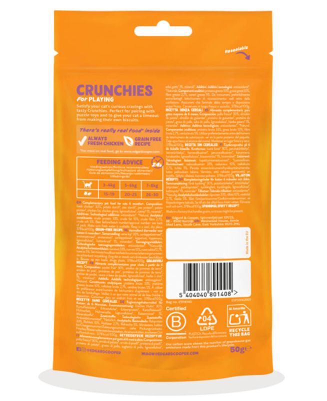 Edgard & Cooper Crunchies - Kattensnack - 50 Gram - kip
