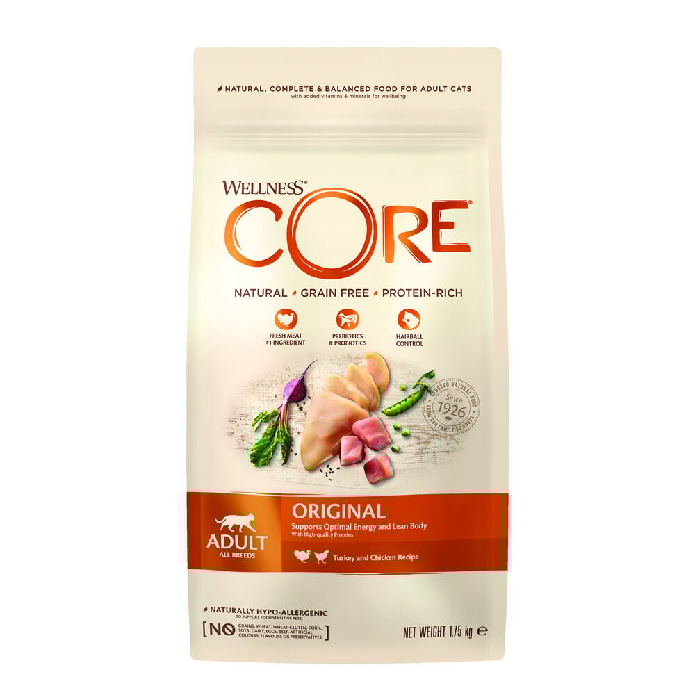 Wellness Core Adult Original - Kattenvoer - 1.75 Kilogram - kip, kalkoen Wellness Core Adult Original - Kattenvoer - 1.75 Kilogram - kip, kalkoen