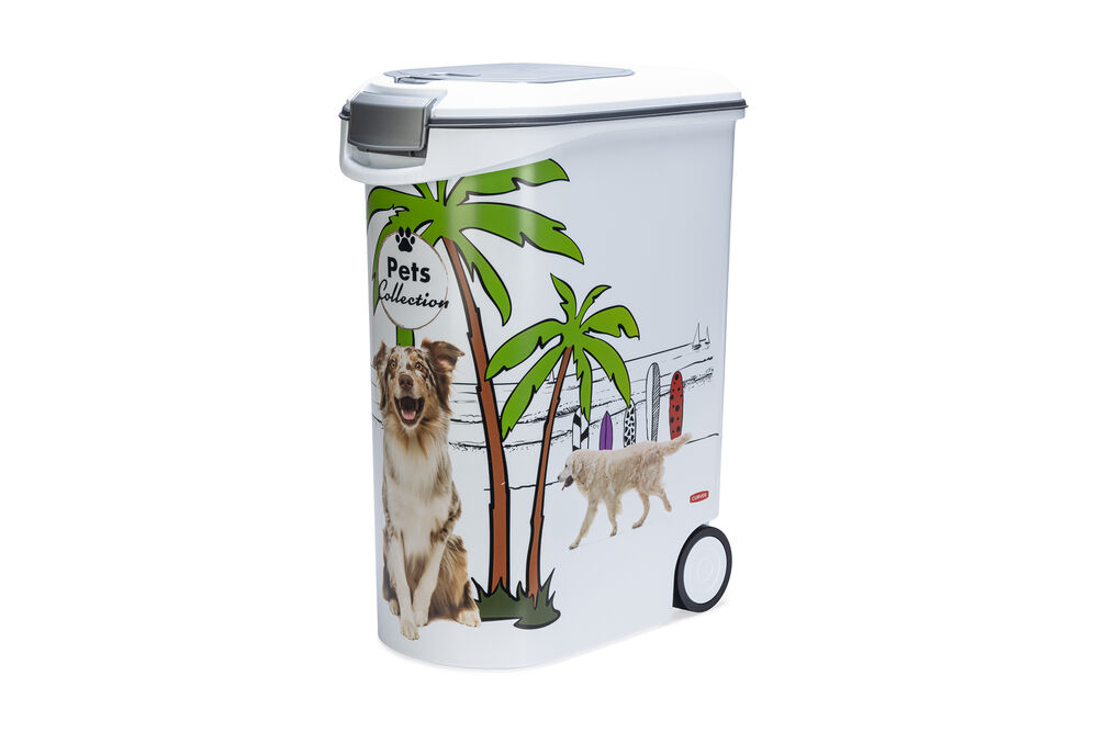 Curver Hond - Voercontainer - 54 Liter - Wit Grijs