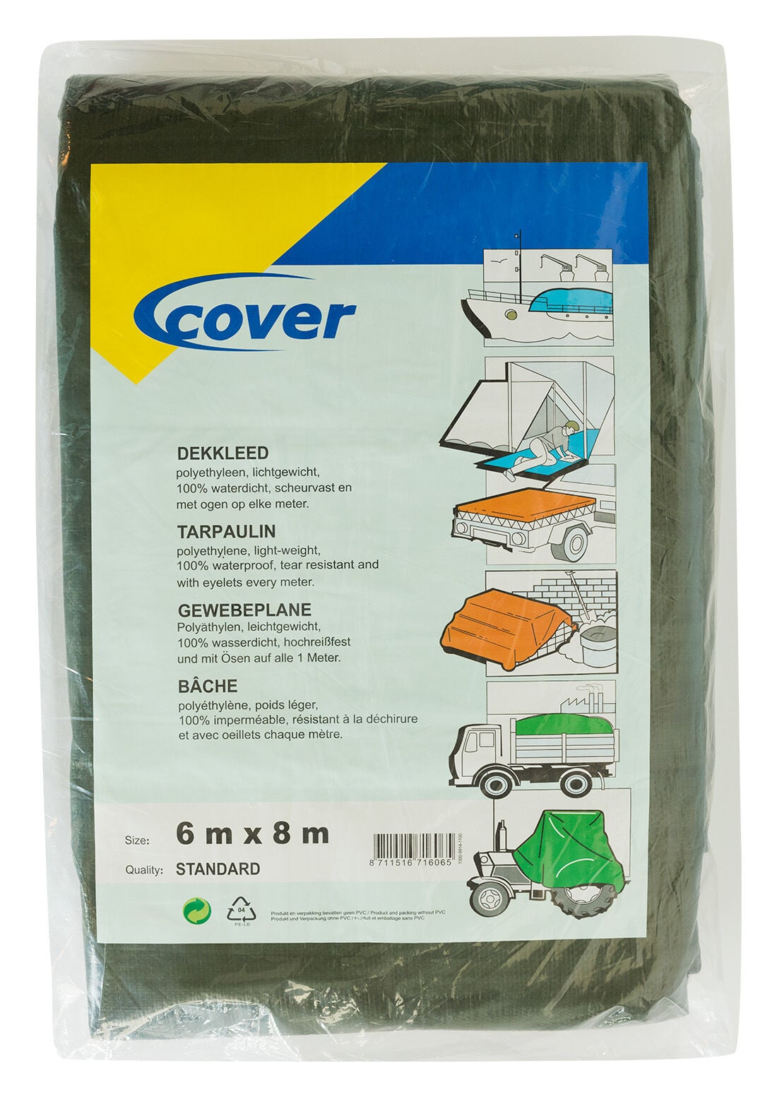 Cover - dekzeil - 37x56x8 cm - Groen Cover - dekzeil - 37x56x8 cm - Groen