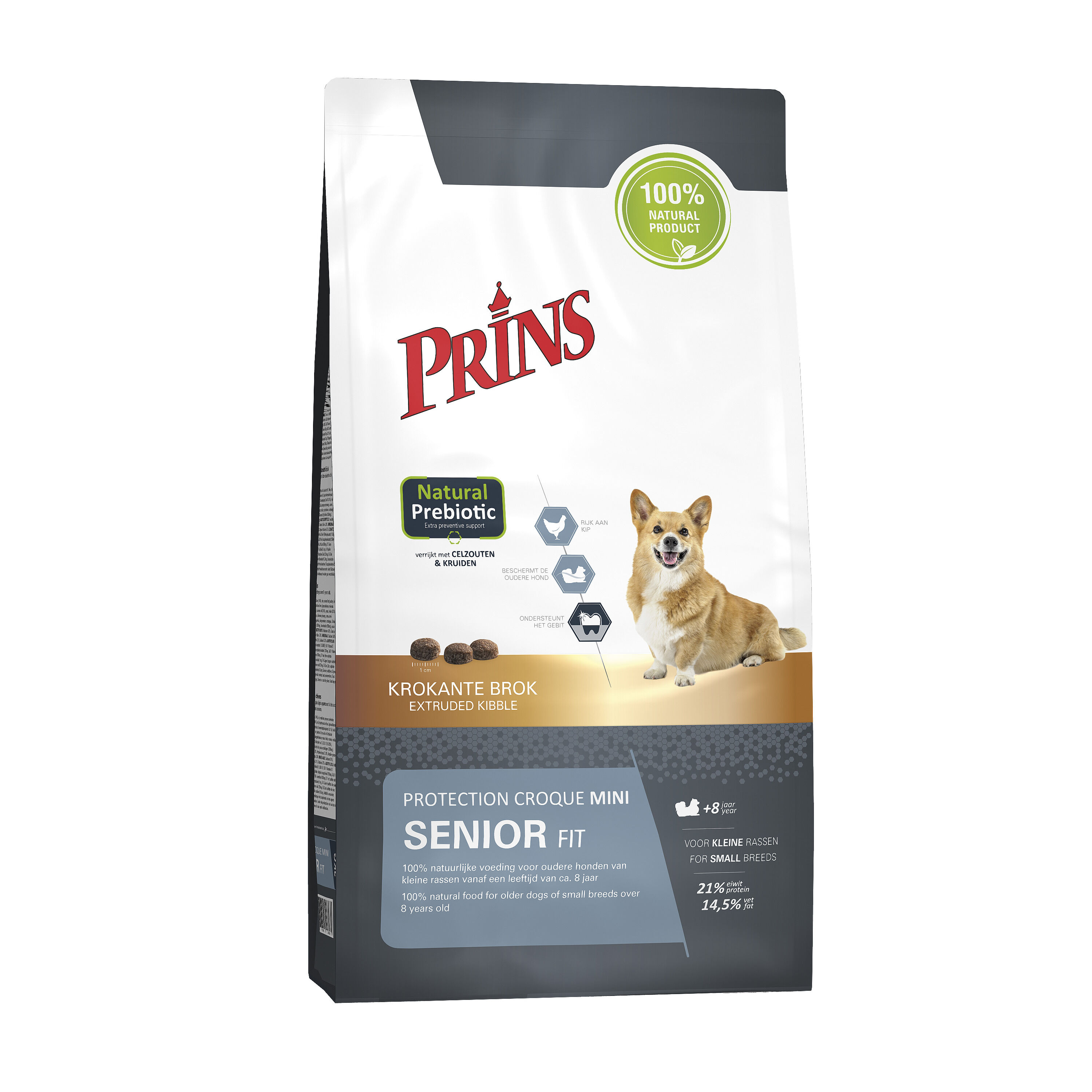 Prins Petfoods Protection Croque Mini Senior Fit - Hondenvoer - 10 Kilogram - kip Prins Petfoods Protection Croque Mini Senior Fit - Hondenvoer - 10 Kilogram - kip