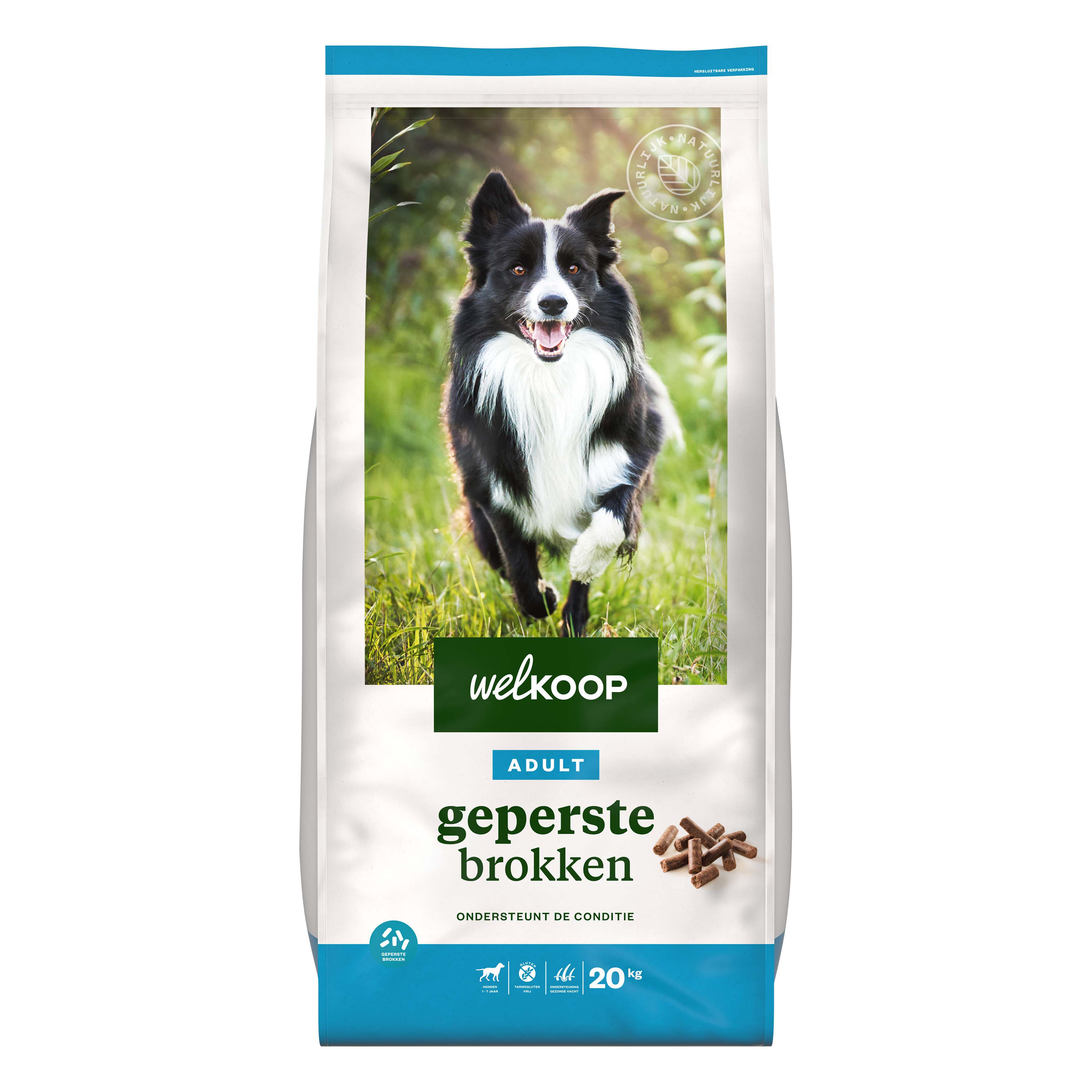 Welkoop Adult Geperste brokken - Hondenvoer - 20 Kilogram - kip Welkoop Adult Geperste brokken - Hondenvoer - 20 Kilogram - kip