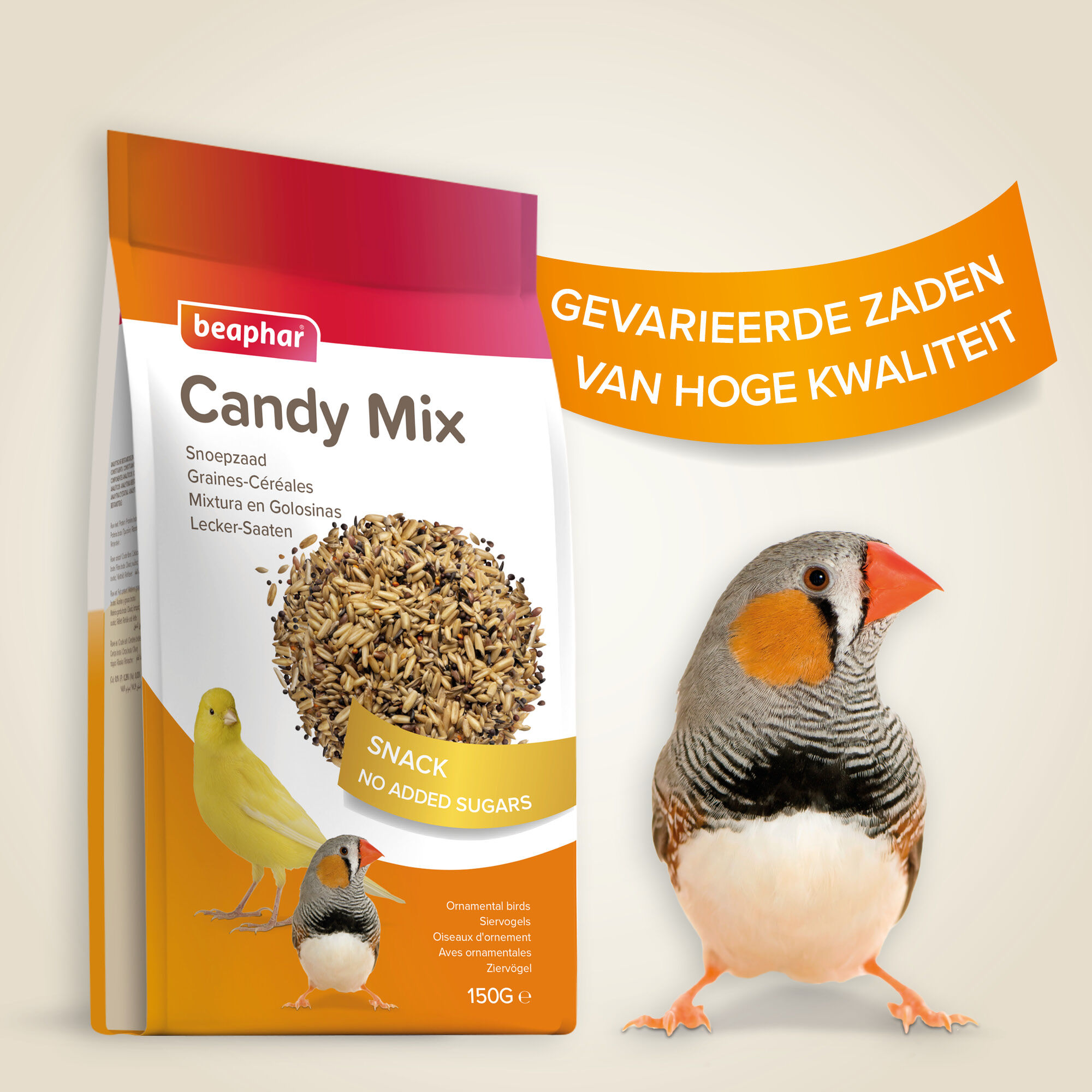 Beaphar Candy Mix Snoepzaad - Vogelsnacks - 150 Gram - Aanvullend voer