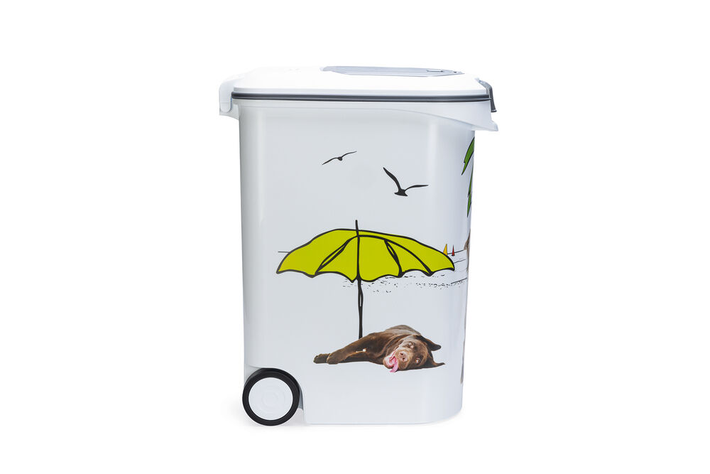 Curver Hond - Voercontainer - 54 Liter - Wit Grijs