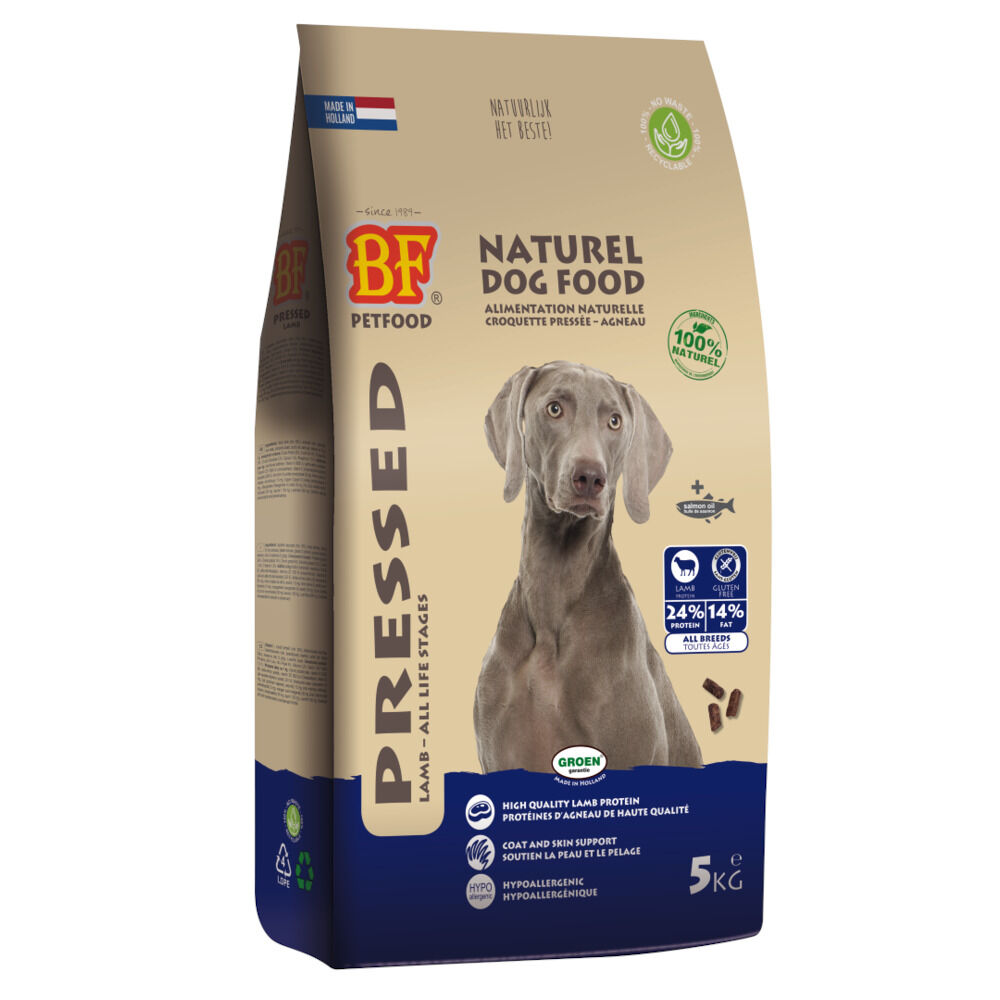 BF Petfood Geperst Lam& Rijst - Hondenvoer - 5 Kilogram - aardappel, rijst BF Petfood Geperst Lam& Rijst - Hondenvoer - 5 Kilogram - aardappel, rijst