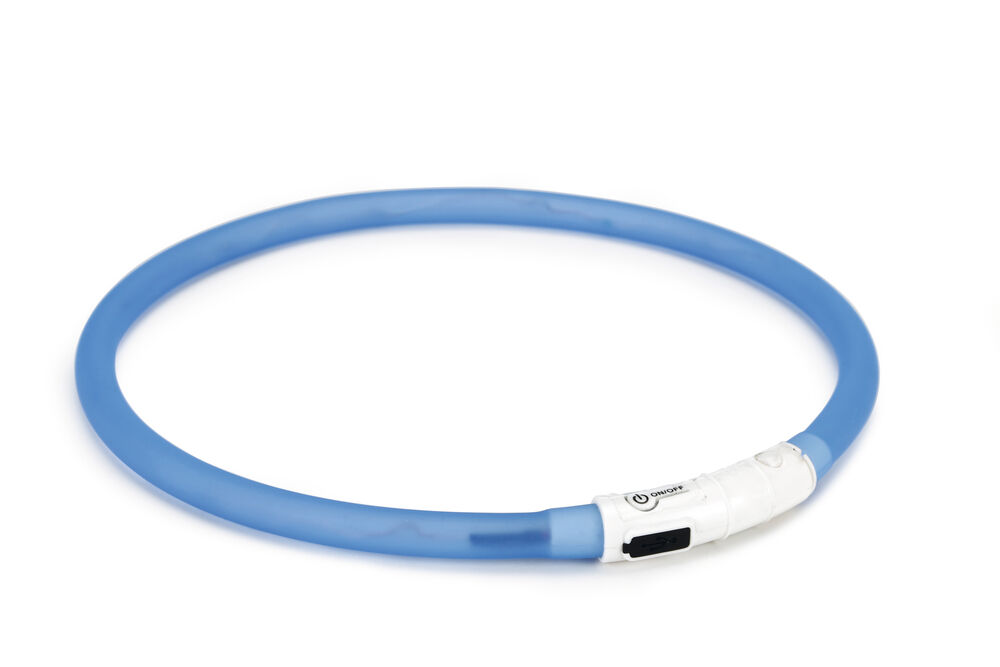 Beeztees Dogini USB - Lichtgevende Halsband  - Hond - blauw - 70 cm