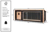 Voldux Reno - Hondenkennel - 132x130x442 cm - XL