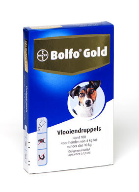 Bolfo Gold Hond 100 - Pipet - Anti vlooien Hond - 4 Stuks - S