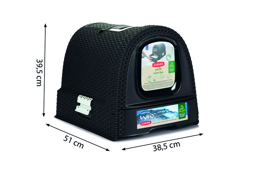 Curver Design Kattentoilet - Zwart - 39.5x38.5x51 cm