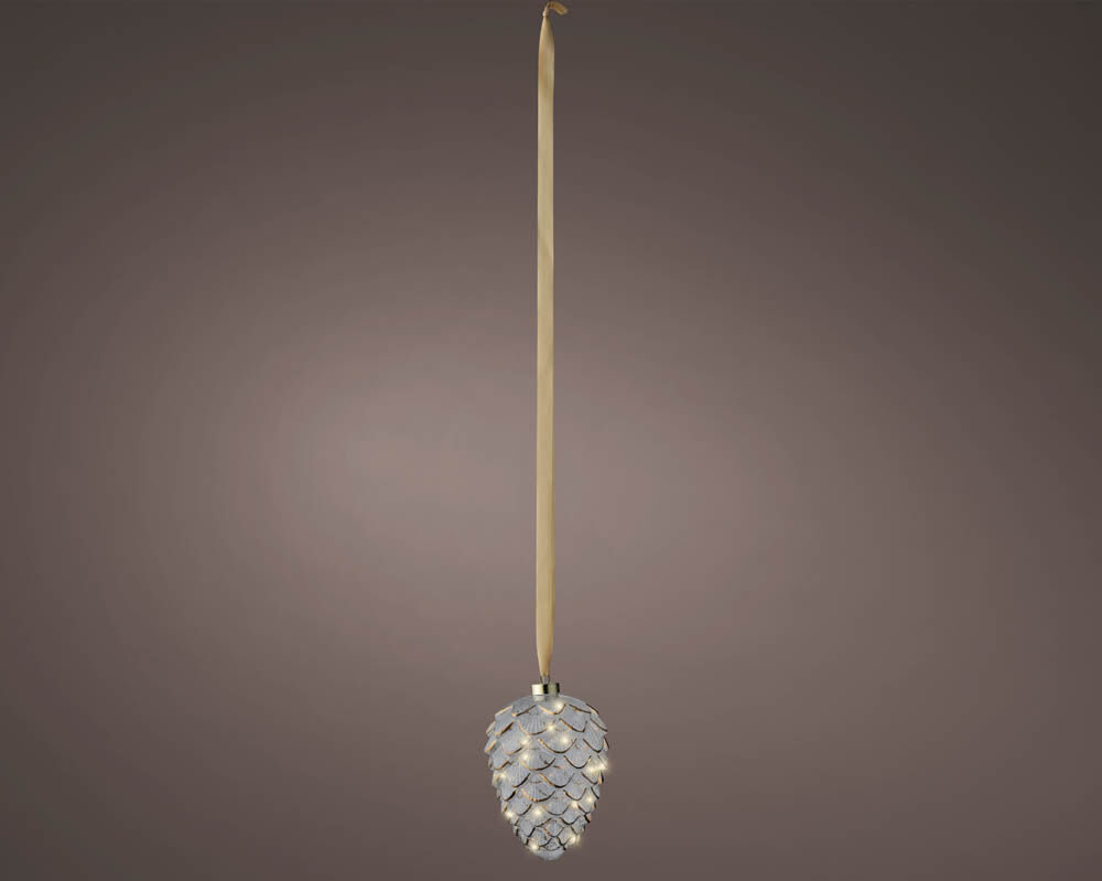 Lumineo LED Dennenappel - Hanglamp - 15 - Wit - Warm wit