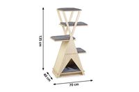 Beeztees Mirza - Krabmeubel - Lichtbruin Grijs - 138x70x40.5 cm