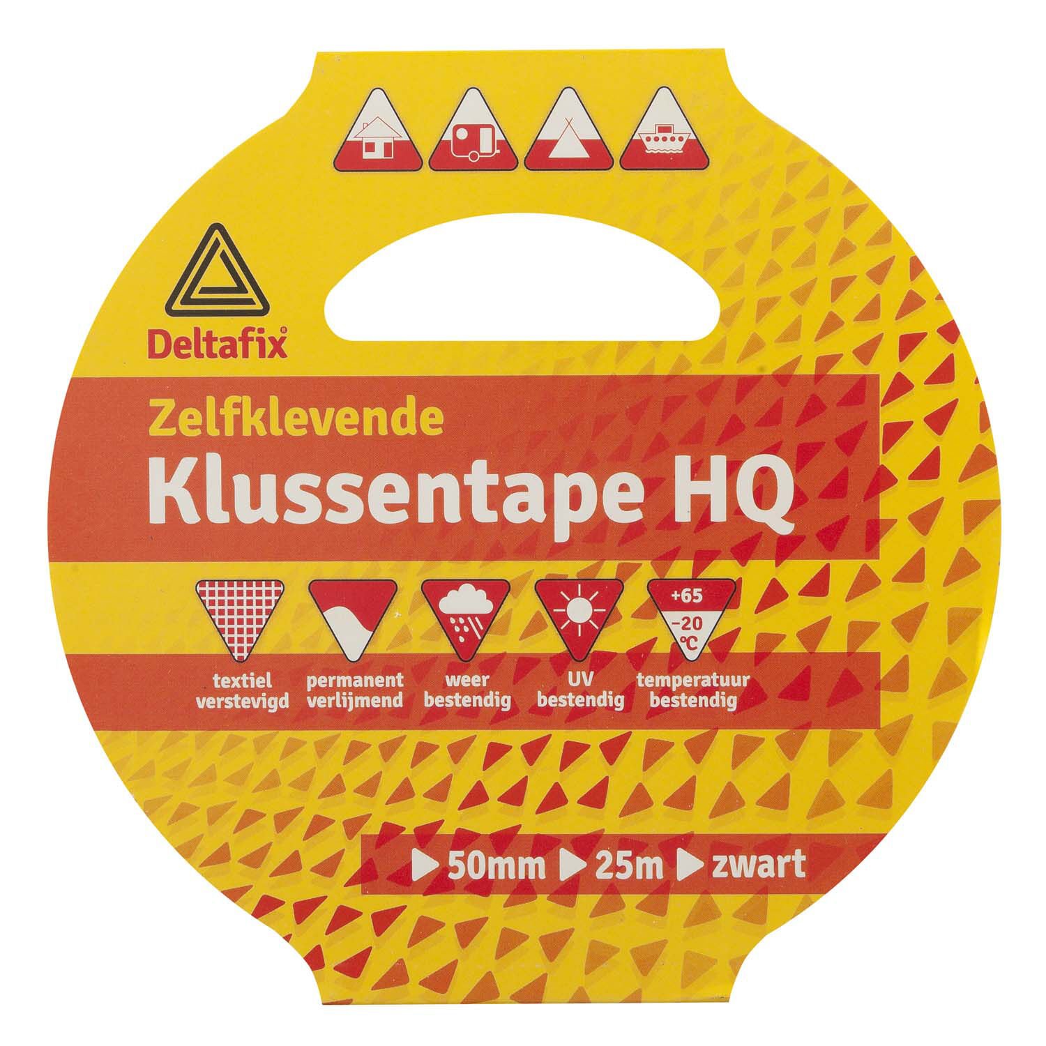 Deltafix Klussentape HQ 50mm 25m - Tape - 12x5x12 cm - Zwart - 25 cm